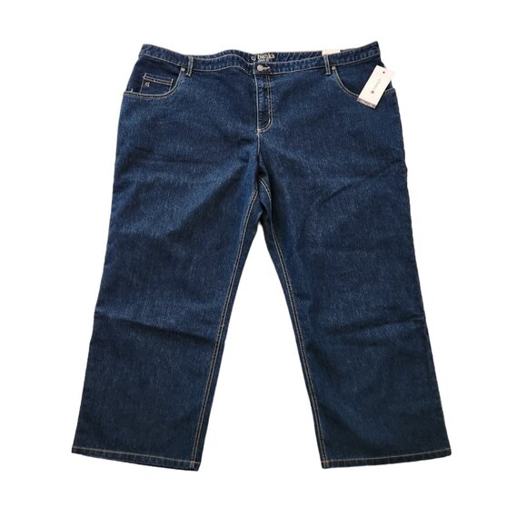 NWT CJ Banks Stretch Mid Rise‎ Classic Fit Jeans 32W Petite 52x28 Blue NEW - Picture 1 of 12